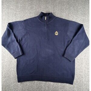 Lauren Ralph Lauren Half Zip Crest Sweater Men's Size 2XL Pullover Navy Vintage